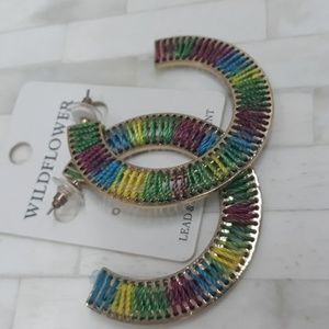 Prism Glow Rhinestone Hoop Earrings 🌈✨